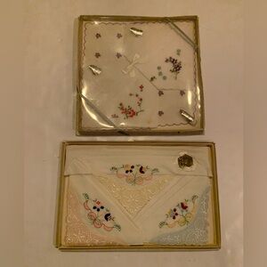 Vintage 1950’s Ladies Handkerchief Orlana & Efco Swiss Set Of 2 Boxes